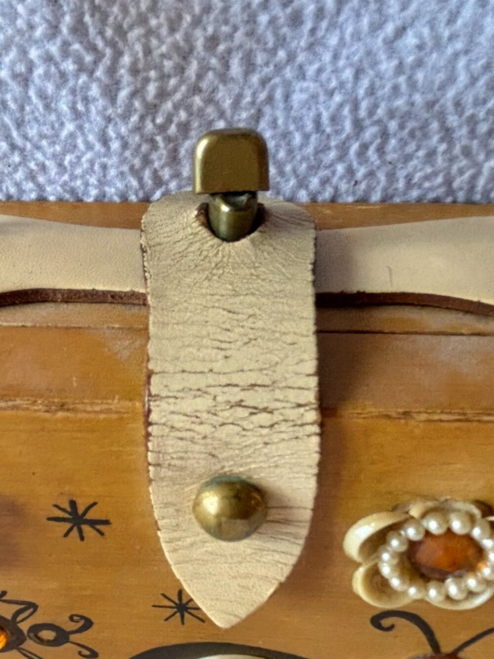 Vintage Enid Collins Summer-Time Beaded Wooden Box Handbag Purse - Picture 16 of 16
